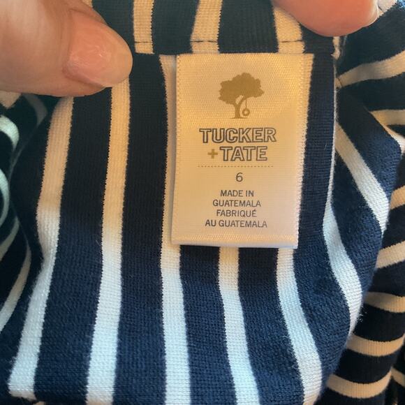 Tuker Tate Girls Blue & White Stripped Jumpsuit w/Pockets 6 - Picture 4 of 6